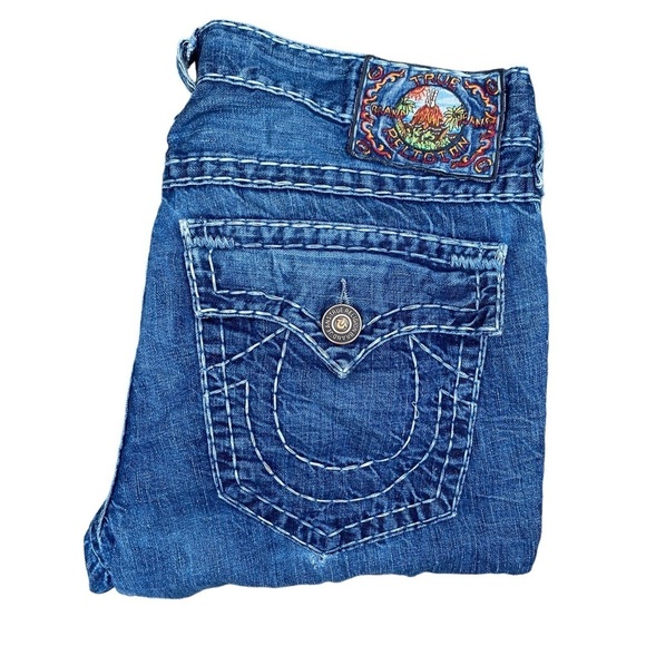 Vintage Embroidered Tab True Religion Jeans Size 34 Blue - Picture 4 of 15